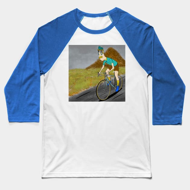 Road Cycling Nerd Baseball T-Shirt by cyclingnerd